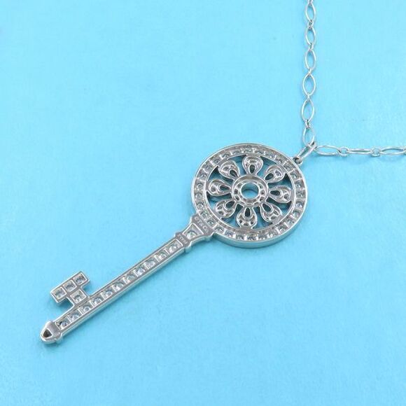 Tiffany & Co Petal Key Charm Diamond Necklace [] - Picture 3 of 7